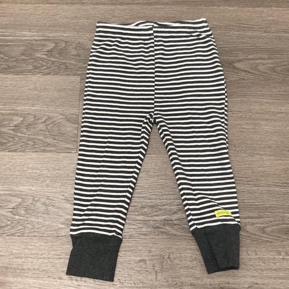 Absorba Baby Gray and White Striped Pants- 18 months